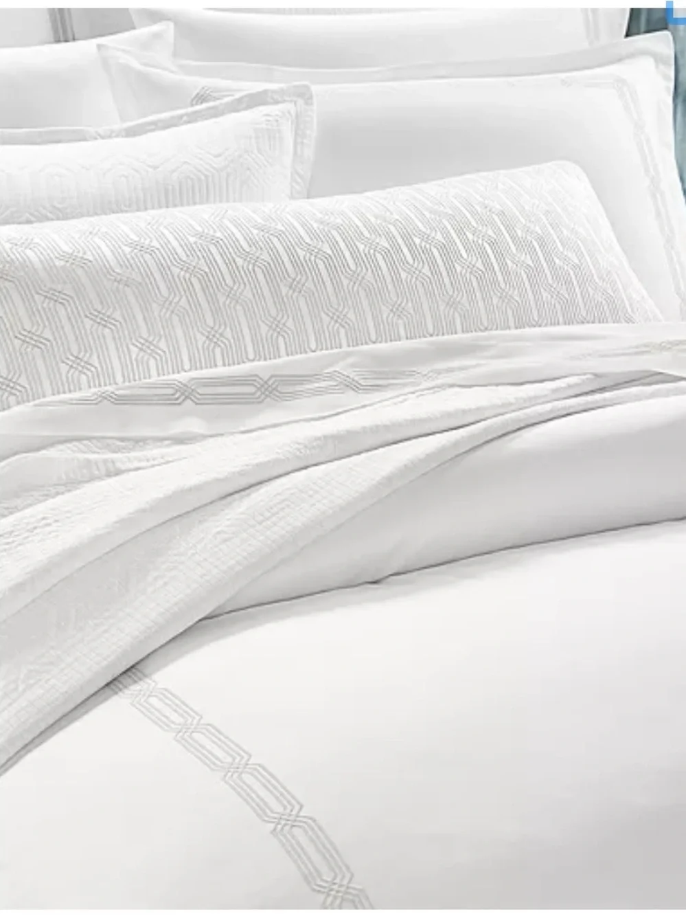 Hudson Park Tivoli Italian Linen King Duvet cover white/silver.